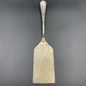 Vintage Italy‎ Silverplate Serrated Cake Server Square Dessert Server Engraved